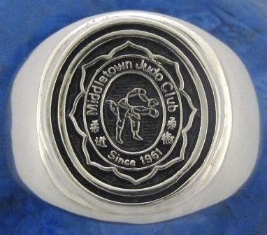 Custom Made Ring With Middletown Judo Club Logo